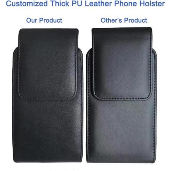 PU Leather Swivel Clip Case Cell Phone Holster Rotating Belt Clip Pouch Holder - Picture 5 of 8